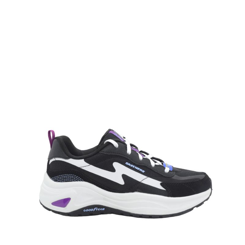 distorsión Guión Marco de referencia Tenis Skechers Mujer D'Lites Wave - Always Better Negro - Blanco - Purpura