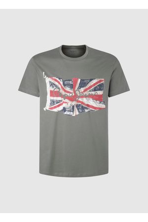 Camiseta Pepe Jeans Para Hombre Flag Logo N Color Verde Oliva