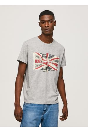 Camiseta Pepe Jeans Para Hombre Flag Logo N Color Gris