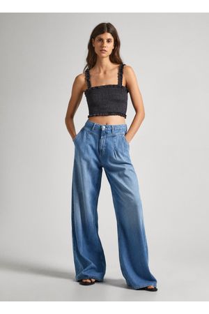 Wide Leg Jeans UHW Pleat